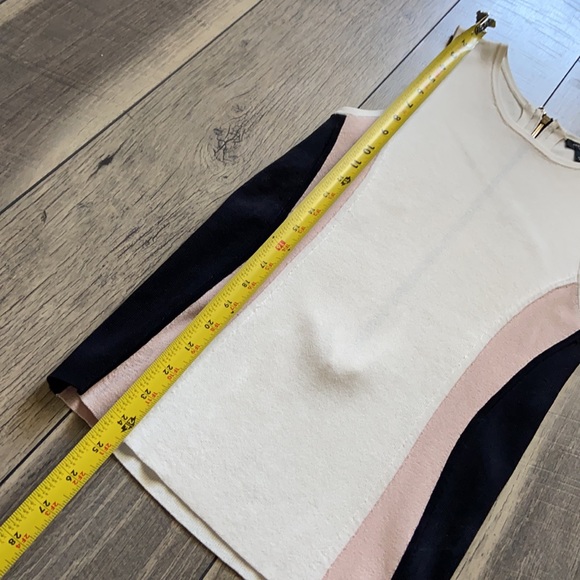 Ann Taylor Neutral Color Block Exposed Zipper Top - Picture 6 of 8